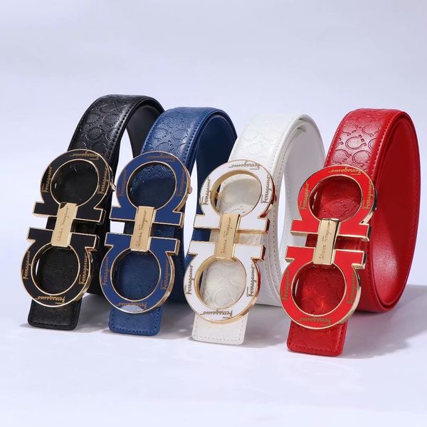 

2020 big large buckle genuine leather belt with box designer belts men women new mens belts luxury belt ing, Black;brown