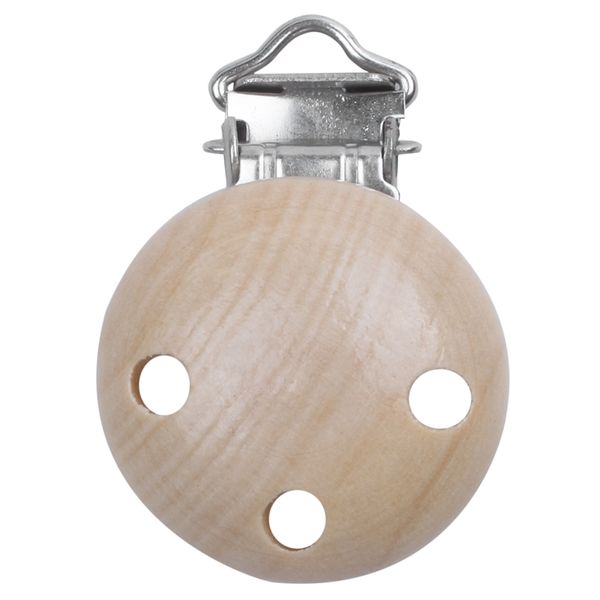 

5x three rounded wooden pacifier clip