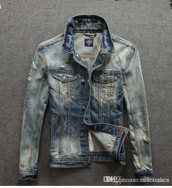 

designer jacket sale autumn lover denim casual black blue jacket men's letters printing old streetwear cowboy jacket sizes m-3, Black;brown