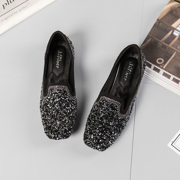 

women ballet shoes flats cut out leather breathbale moccains women boat shoes ballerina ladies, Black