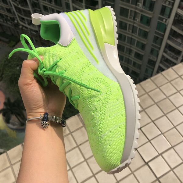 

big size 12/46 popular designer sneakers sock shoes women men casual shoes fashion with box sneakers fluorescent green orange man's sho, Black