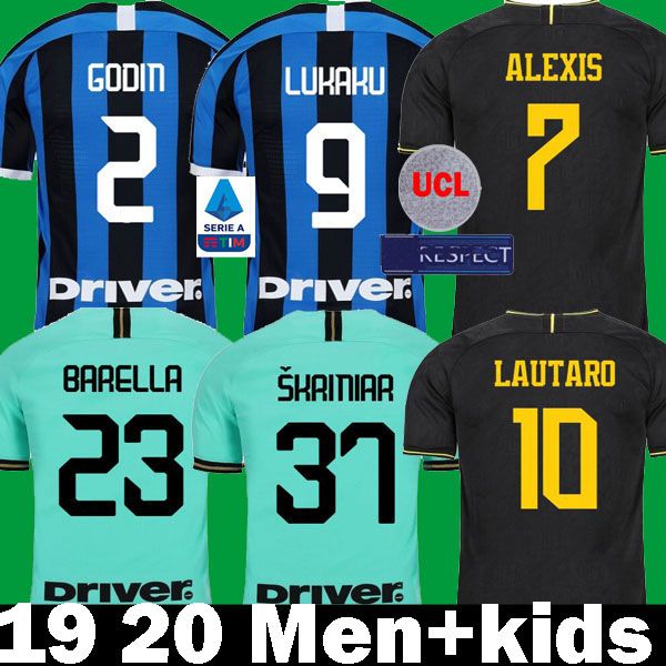 

eriksen lukaku lautaro skriniar inter 2020 2021 milan soccer jerseys alexis sensi barella jersey 19 20 21 football kit shirts men kids set, Black;yellow