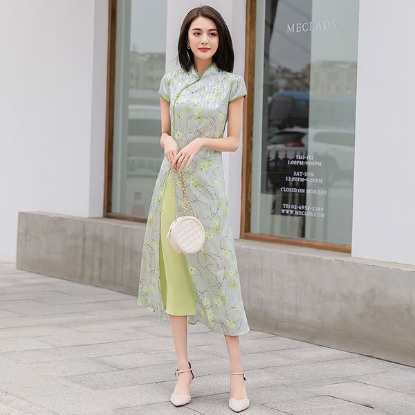 

new arrival ao dai qipao dress chinese traditional women flower 4xl cheongsam novelty chinese formal party dress, Red