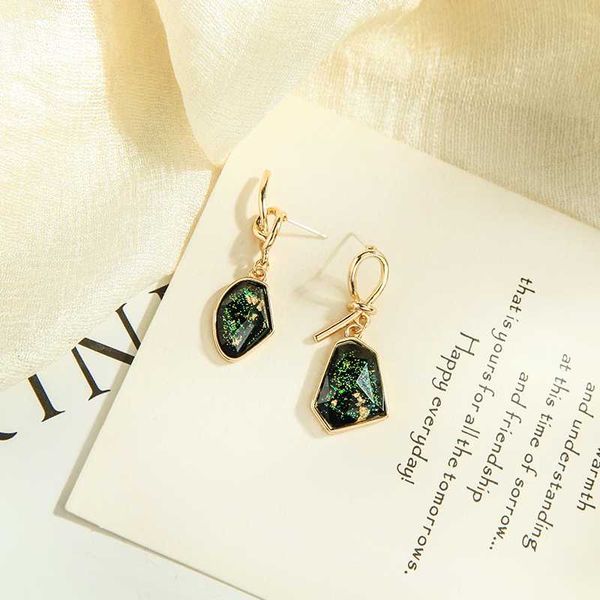 

balanbiu new drop earrings for women irregular geometric gold resin knot asymmetric earrings fashion jewelry wholesale, Silver