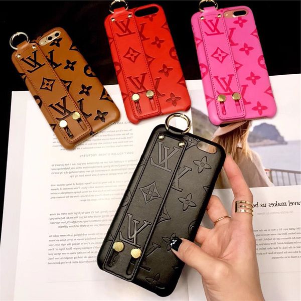 

Новый монограмма кожаный браслет бампер чехол для Iphone Xs Max / XR X 8/7/6 плюс чехол для м