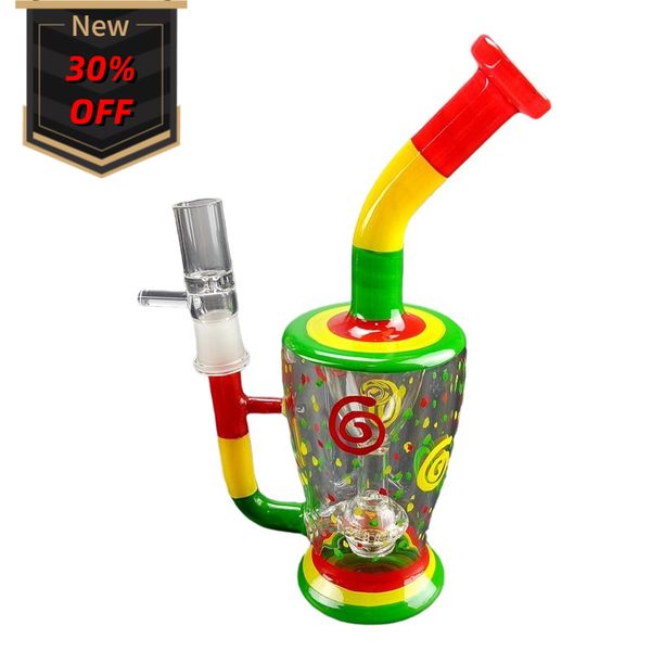 

8 inch glass bong bubbler beaker bong 14mm banger downstem dab rig handmade balloon print wholesale bubbler ash catcher dab rig