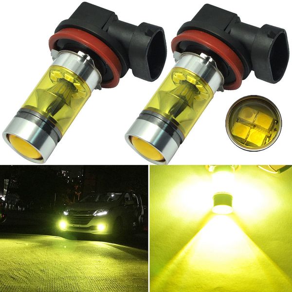 

2pcs h11/h8 4300k yellow 100w car replacement 2323 smd high power drl lamp for led fog light bulb daytime running lights