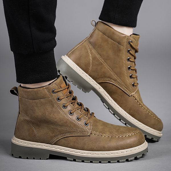 

fashion cow suede walking work safety ankle footwear sneakers %md1022 winter warm fur snow boots male shoes for men, Black