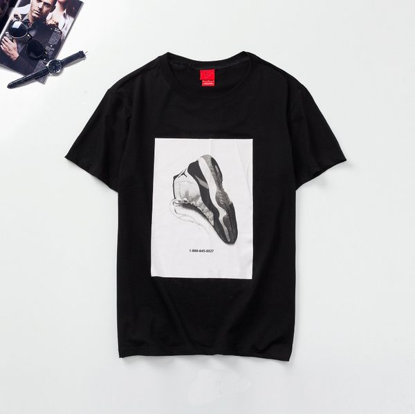 

fashion men's t-shirt summer 2020 new breathable trend printing women's men's short-sleeved t-shirt color black and white col, White;black