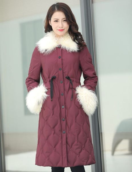 

duck down jacket women winter 2019 outerwear coats female long casual light ultra warm slim waist with fleece sleeves jacket, Black