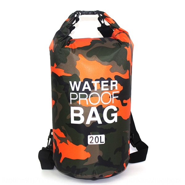 

camouflage polyester single shoulder double shoulder waterproof bucket waterproof bag portable drift bag