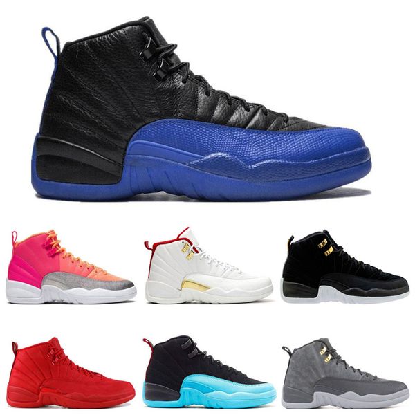 

2020 basketball shoes 12s 12 mens reverse taxi game ball royal mens basketball shoes french blue fiba gym red cherry grey sneakers 7-13