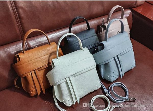 

2019 new leather peas big mouth bag casual fashion wild shoulder bag shoulder slung leather ladies backpack bagblack