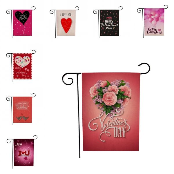 

sweet heart banner decorative double sided happy valentine day garden house yard flag wedding christmas decoration 12x18" 15 styles b25