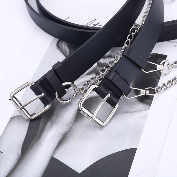 

behti 2020 punk fashion decorative female self-produced and 2020 chain belt punk fashion decorative chain belt female self-produced jeans an, Black;brown
