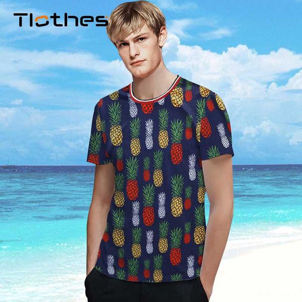 

2020 new fashion t shirt men casual digital pineapple floral 3d print t-shirt men tshirt summer short sleeve o-neck &tees, White;black