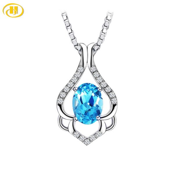 

hutang стерлингового серебра 925 воды подвеска падения blue stone cz engagement wedding ожерелье для партии аксессуары, Silver