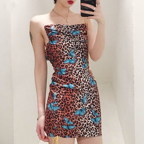 

aprilgrass brand designer hugcitar leopard print backless bodycon mini dress women fashion slash neck slip party streetwear clothes