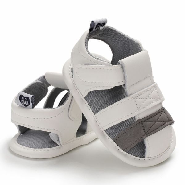 

summer baby boys sandals breathable anti-slip mixed color shoes sandals toddler boy soft soled first walkers, Black;red