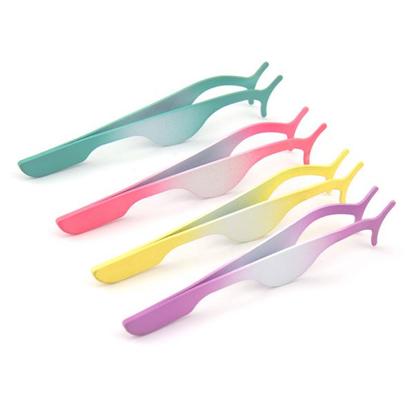 

wholesale false eyelashes clip stainless auxiliary eyelash curler tweezers clip makeup cosmetic tool eye lash grips tweezers