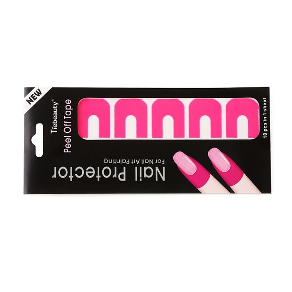 

nail art protector finger cover u shape oil spill protected 20pcs nail sticker anti overflow sticks manicure tool, Black