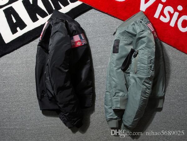 

2017 jacket men air force ma-1 male jacket japanese embroidery baseball suit us air force pilot jacket, Black
