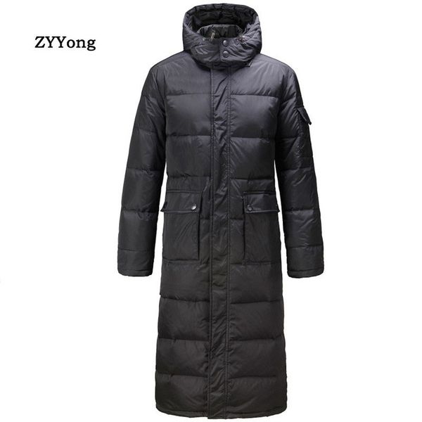 

2020 autumn winter black men's long jacket loose parkas men warm casual parka coat long waterproof thickening hat jacket parka