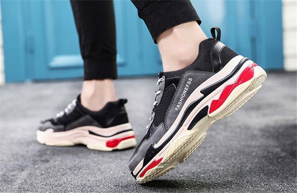 

мульти роскошный тройной s дизайнер низкий старый папа кроссовки сочетание подошвы сапоги мужская женская мода повседневная обувь высокое ка, Black