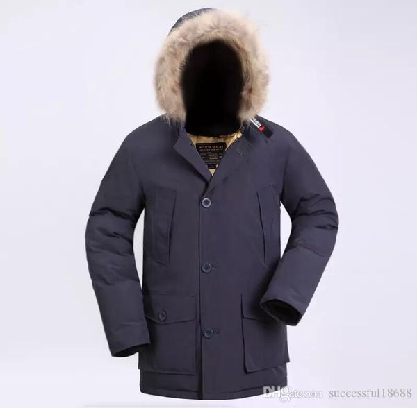

2019 latest fashion woolrich brand men's arctic anorak down jackets man winter goose down jacket 90% outdoor thick parka coat warm outw, Black