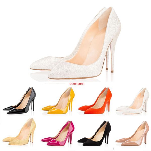 

2019 new ace luxury designer women shoes high heels 8cm 10cm 12cm nude black red leather pointed toes pumps dress shoes