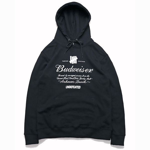 

непобедимый мужские куртки hoodie конструктора высокого качества письмо печати sweashirt толстовка мужчины женщины пуловер с длинным рукавом, Black