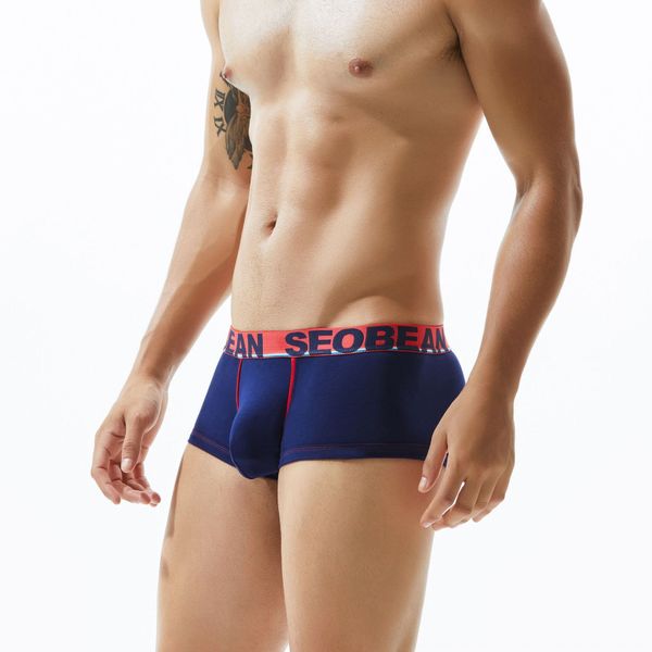 

xibin men's classic solid color short shorts and underwear pants head low waist underwear men, Black;white