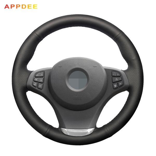 

appdee black artificial leather car steering wheel cover for e83 x3 2003-2010 e53 x5 2004-2006