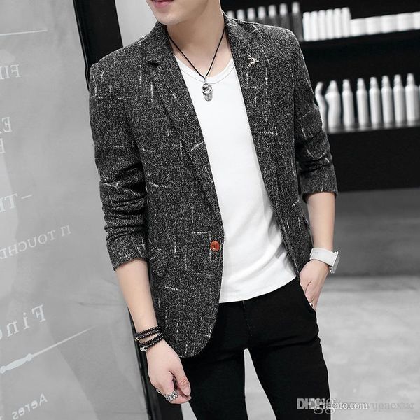 

тонкий 2019 весна взрыв моделей новый мужской небольшой костюм куртка свободного покроя мужской куртки, White;black