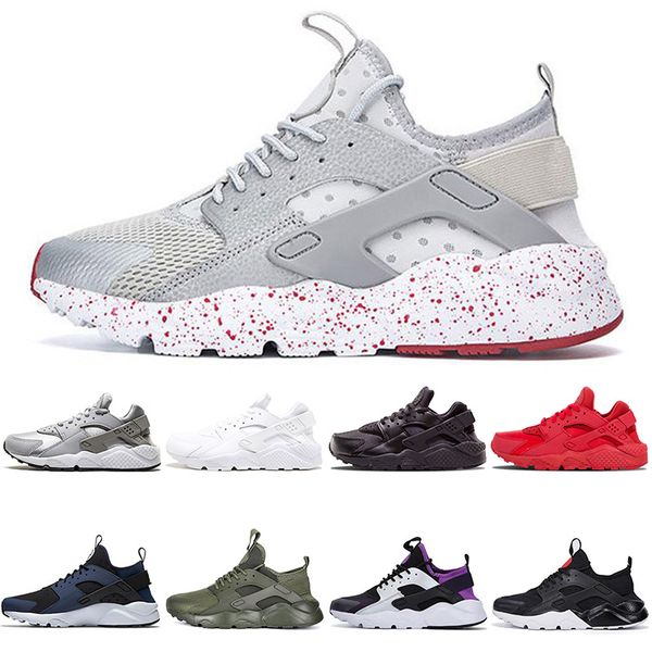

fashion men women huarache 4.0 white dot 1.0 grey sport shoes pure platinum red black green purple mens designer running shoes, White;red