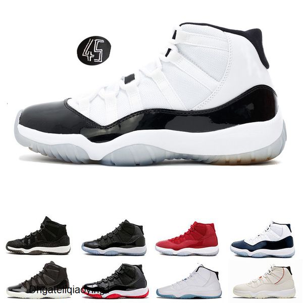 

мужские баскетбольные кроссовки 11s gym red чикаго полночь вмс unc space concord 45 спортивный спорт прогулочной обуви кроссовки бесплатная, Black