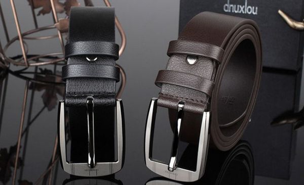

brand leather belts men pin buckle male waistband genuine leather men's belt automatic buckle designer belts cinturon hombre, Black;brown
