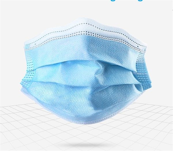 

dhl ship 10 20 50 1pcs 3 layer jason facenon woven dust meltblown cloth safety elastic breathable earloop mouth mask 9sqy