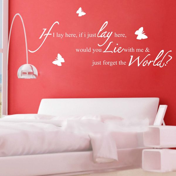 Wall Quote Stickers Vinyl Decal Art Mural Home Decor If I Lay Here Funny Romantic Slogan Home Decor Mural Sticker Art For Walls Sticker Decals For