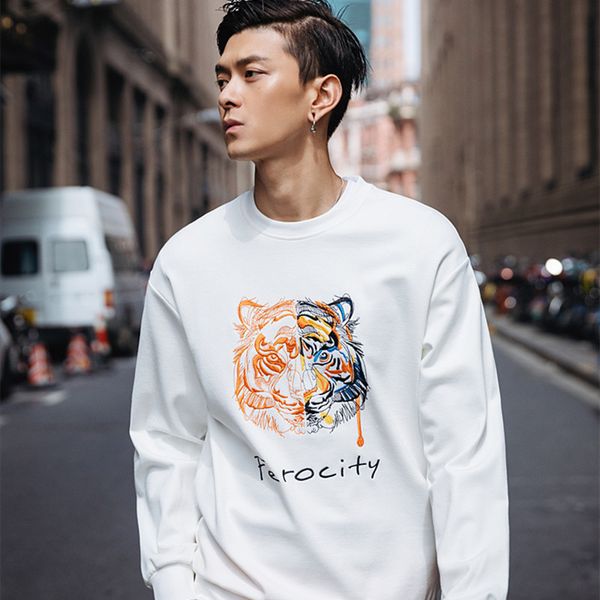 

mens designer hoodie embroidery tiger head sweater paris luxury france brand cotton long sleeve pullover kz eyes sweaters, Black
