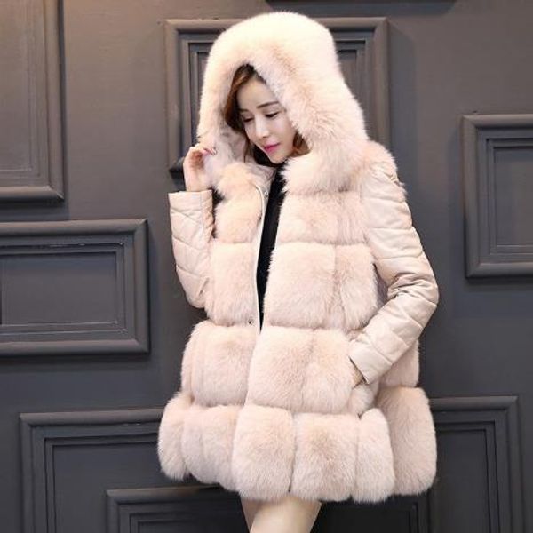 

fluffy 2019 winter women's faux fur coat artificial fur vest furry vests femme jackets plus size fluffy fake gilet z92, Black