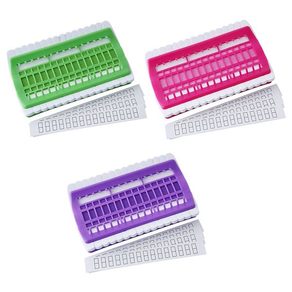 

3 colors sewing tools 30 positions cross stitch row line tool set sewing needles holder embroidery floss thread organizer diy, Black