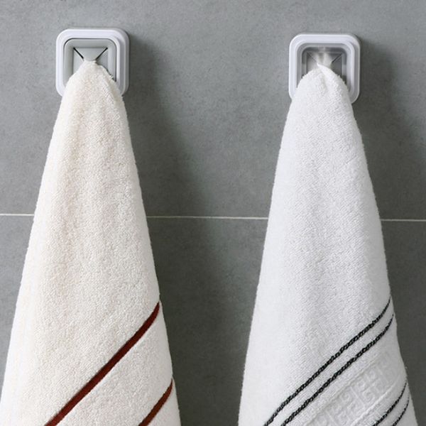 

2pcs kitchen household self adhesive dish towel hooks hanger rack wall mount