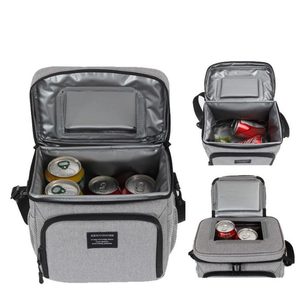 

multifunction double bento bag waterproof leakproof insulated fresh cooler food lunch shoulder bags storage tote picnic ice pack handbag