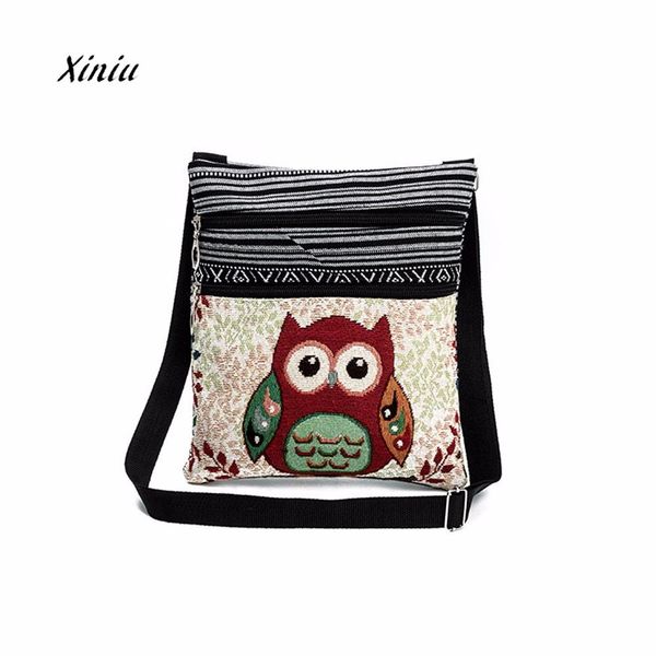 

owl embroidered bags tote fashion shoulder bag women shoulder bag handbags postman package female casual phone bags