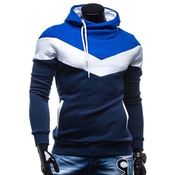 

2019 hoodies mens male hip hop male brand hoodie color stitching sweatshirt men slim fit men hoody spring winter clothing, Black