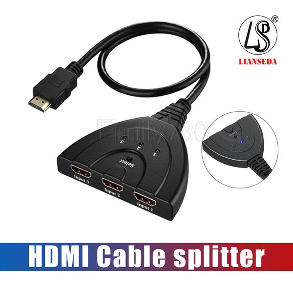 

azhw371 3 port in 1 out pigtail hdmi switch hdcp 1080p hub v1.4b hdmi switcher splitter adapter cable for ps3 pc hdtv xbox with opp package