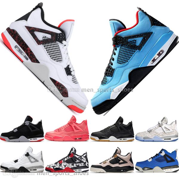 

sale 2019 bred 4 4s what the cactus jack laser wings mens basketball shoes denim blue pale citron men sport designer sneakers 5.5-13