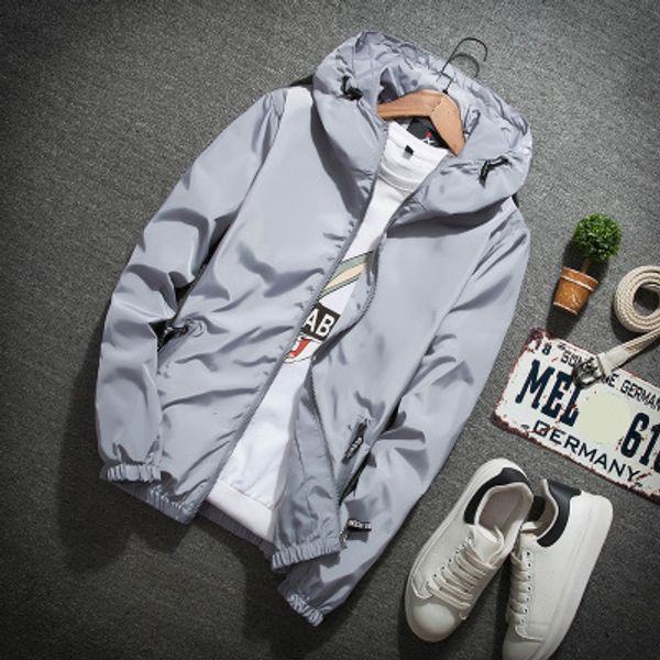 

new mens designer jacket solid color hooded jacket with zipper new arrival fashion autumn jacket coat men long sleeve plus size jackets, Black;brown