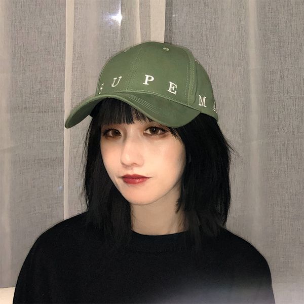 

korean hat female spring and summer fashion baseball cap wild simple letter embroidery cap male tide student, Blue;gray